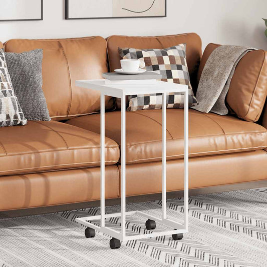 Tavolino con Ruote Bianco 40x30x63,5cm in Legno Multistrato | homemem39