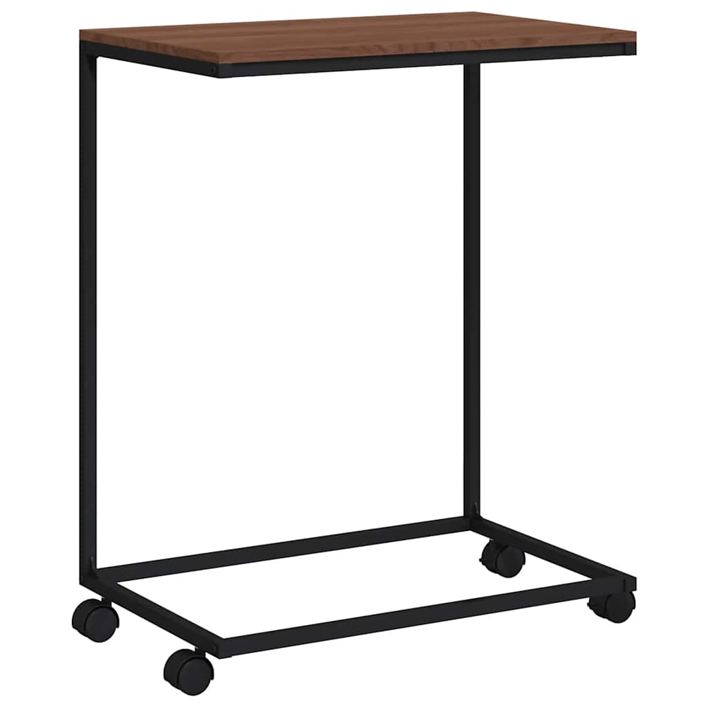 Tavolino con Ruote Nero 55x35x70 cm in Legno Multistrato | homemem39