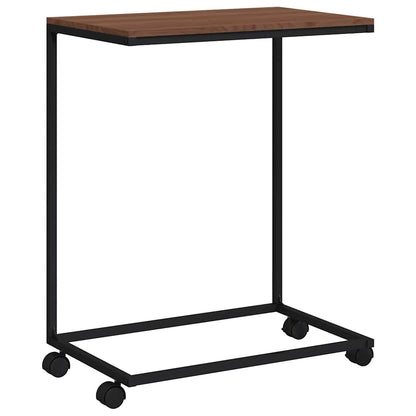 Tavolino con Ruote Nero 55x35x70 cm in Legno Multistrato | homemem39