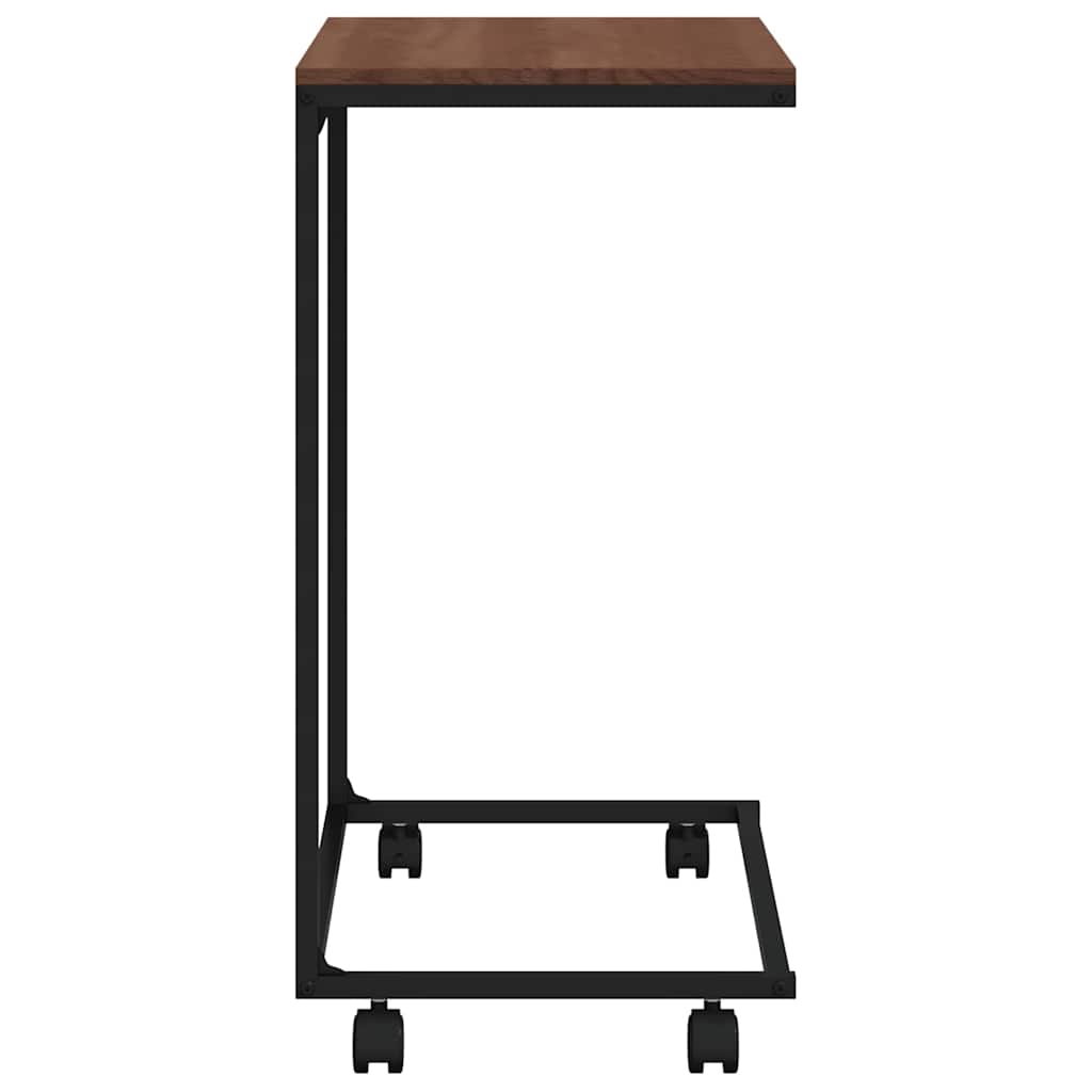 Tavolino con Ruote Nero 55x35x70 cm in Legno Multistrato | homemem39