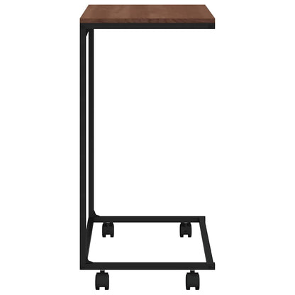 Tavolino con Ruote Nero 55x35x70 cm in Legno Multistrato | homemem39