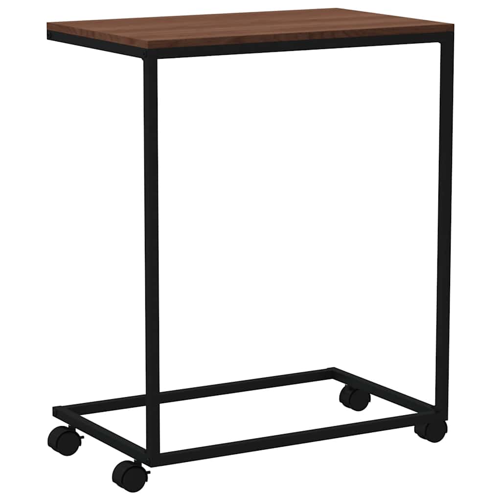 Tavolino con Ruote Nero 55x35x70 cm in Legno Multistrato | homemem39
