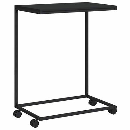 Tavolino con Ruote Nero 55x35x70 cm in Legno Multistrato | homemem39