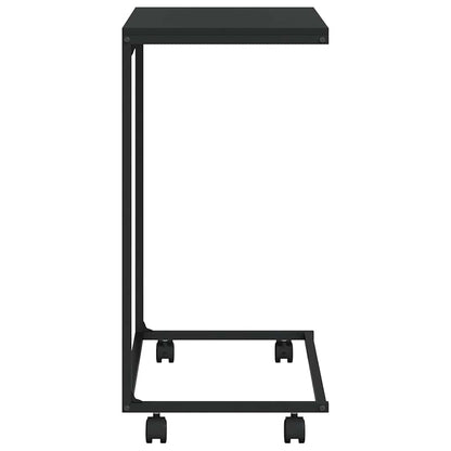 Tavolino con Ruote Nero 55x35x70 cm in Legno Multistrato | homemem39