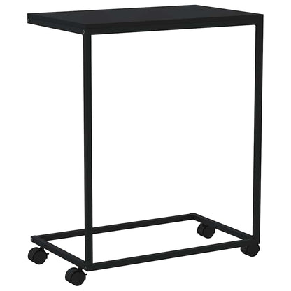 Tavolino con Ruote Nero 55x35x70 cm in Legno Multistrato | homemem39