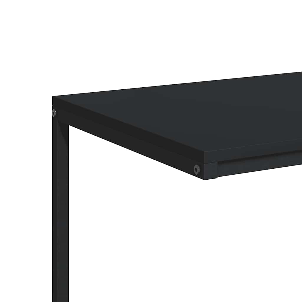 Tavolino con Ruote Nero 55x35x70 cm in Legno Multistrato | homemem39