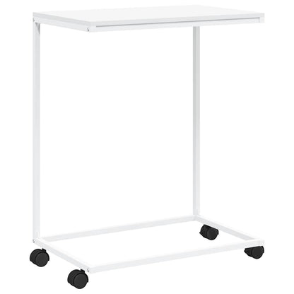 Tavolino con Ruote Bianco 55x35x70 cm in Legno Multistrato | homemem39