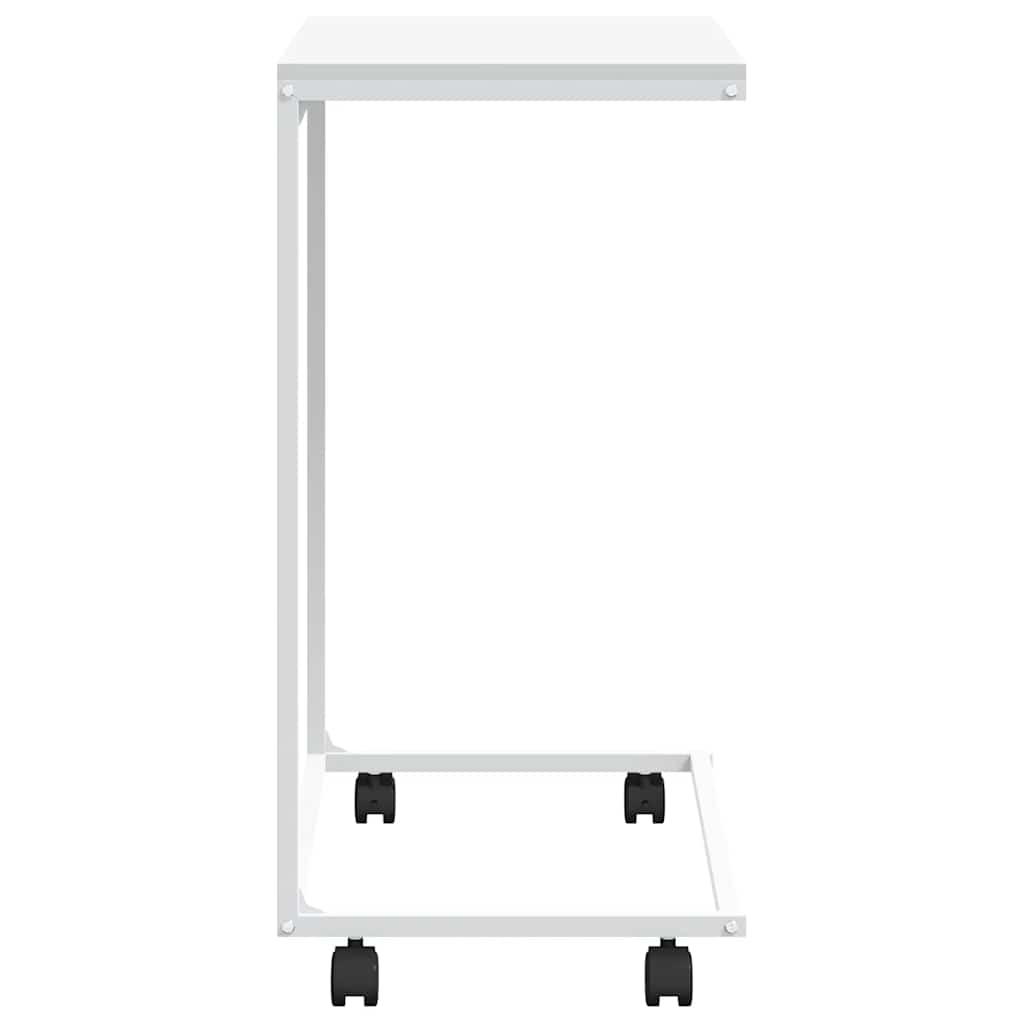 Tavolino con Ruote Bianco 55x35x70 cm in Legno Multistrato | homemem39