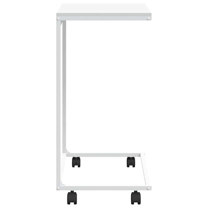 Tavolino con Ruote Bianco 55x35x70 cm in Legno Multistrato | homemem39