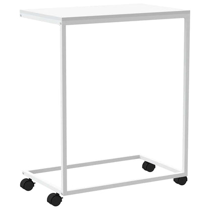 Tavolino con Ruote Bianco 55x35x70 cm in Legno Multistrato | homemem39