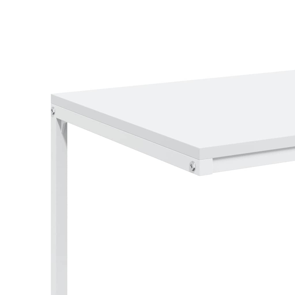 Tavolino con Ruote Bianco 55x35x70 cm in Legno Multistrato