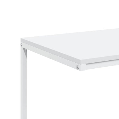 Tavolino con Ruote Bianco 55x35x70 cm in Legno Multistrato