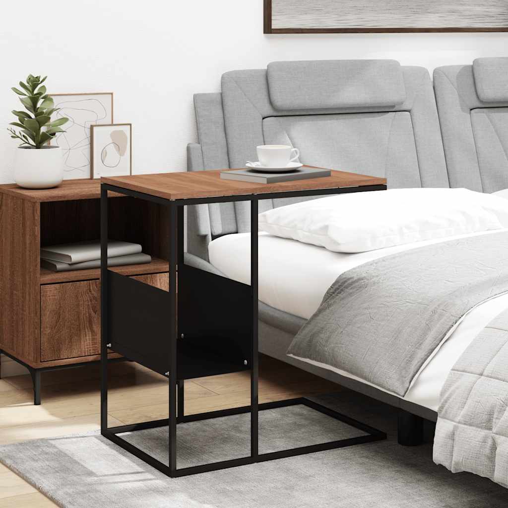 Tavolino Nero 55x36x59,5 cm Legno Multistrato | homemem39