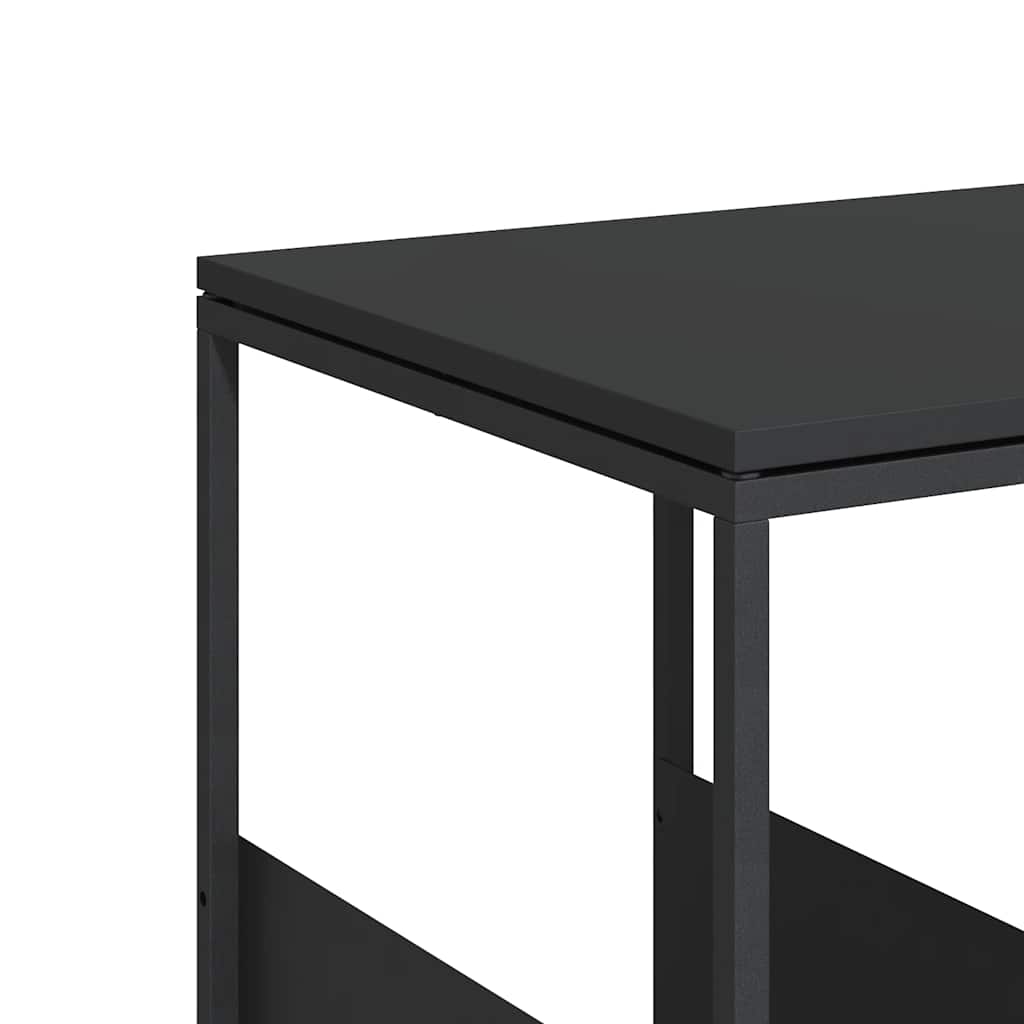 Tavolino Nero 55x36x59,5 cm Legno Multistrato | homemem39