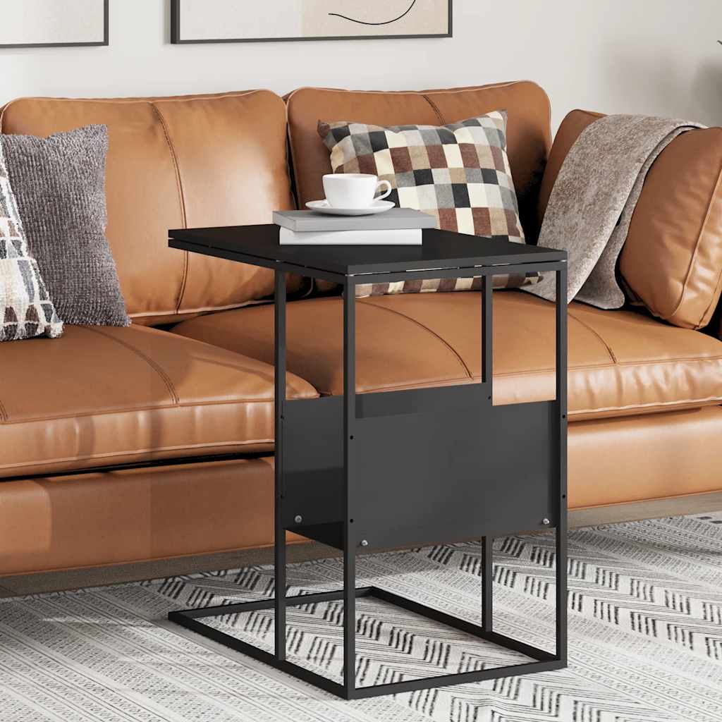 Tavolino Nero 55x36x59,5 cm Legno Multistrato | homemem39