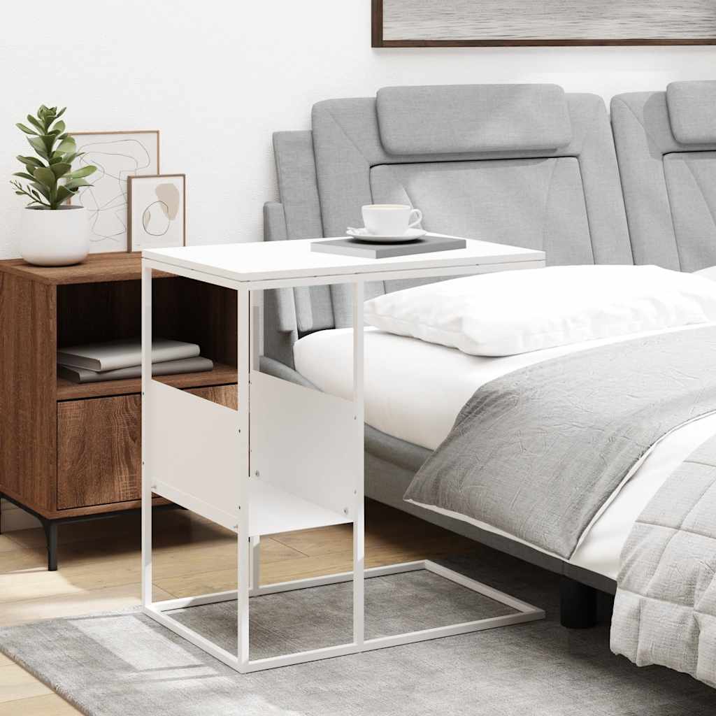 Tavolino Bianco 55x36x59,5 cm Legno Multistrato | homemem39