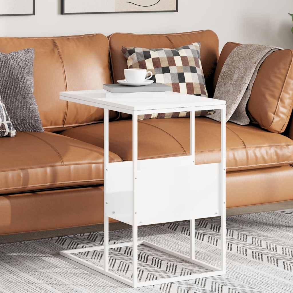 Tavolino Bianco 55x36x59,5 cm Legno Multistrato | homemem39