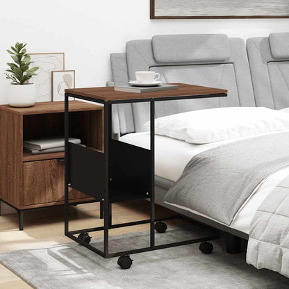 Tavolino con Ruote Nero 55x36x63,5 cm in Legno Multistrato | homemem39