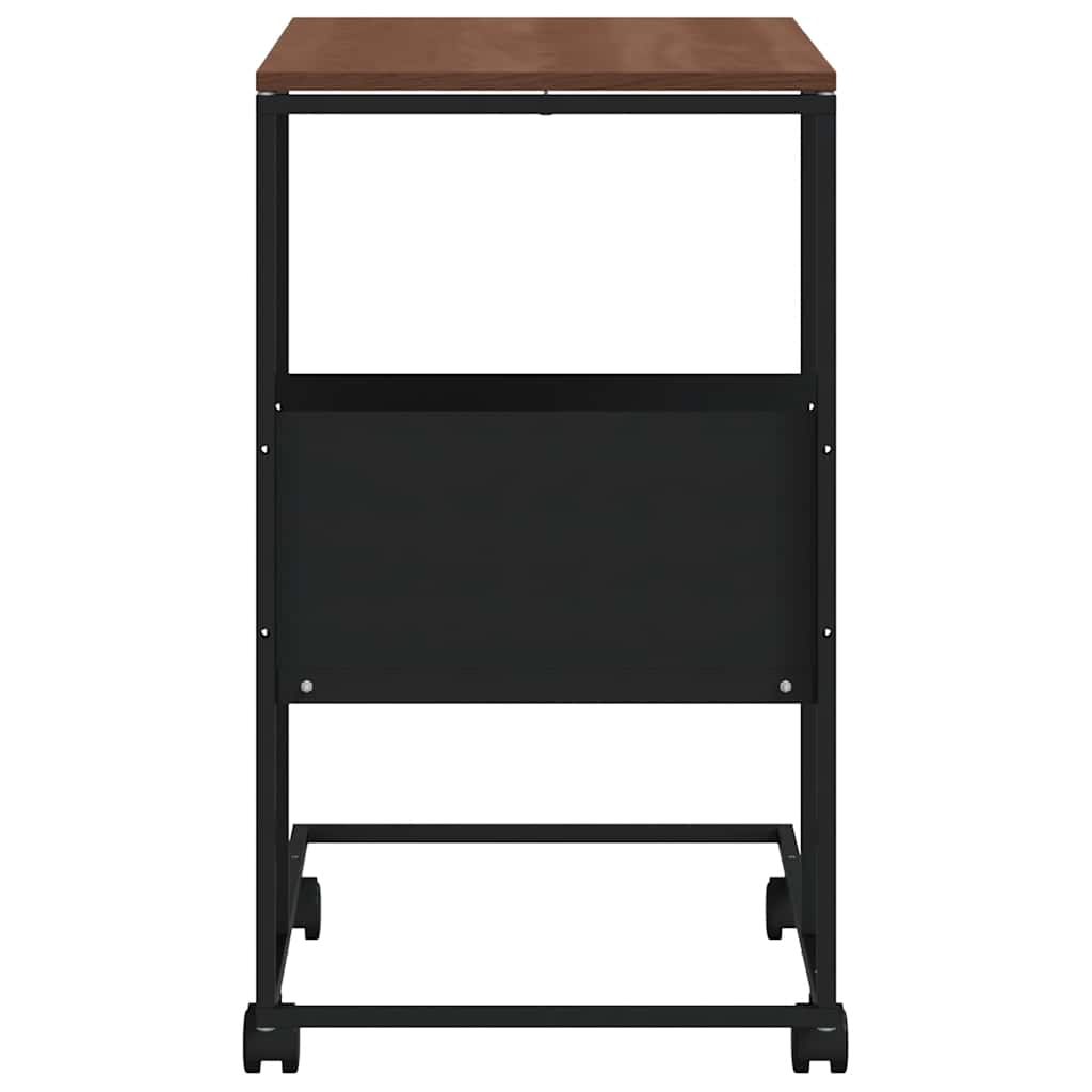 Tavolino con Ruote Nero 55x36x63,5 cm in Legno Multistrato | homemem39
