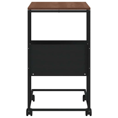 Tavolino con Ruote Nero 55x36x63,5 cm in Legno Multistrato | homemem39