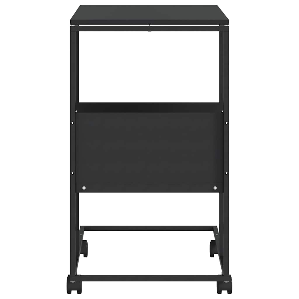 Tavolino con Ruote Nero 55x36x63,5 cm in Legno Multistrato | homemem39