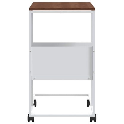 Tavolino con Ruote Bianco 55x36x63,5cm in Legno Multistrato | homemem39
