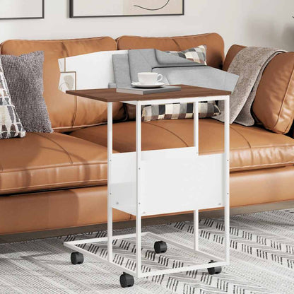 Tavolino con Ruote Bianco 55x36x63,5cm in Legno Multistrato | homemem39
