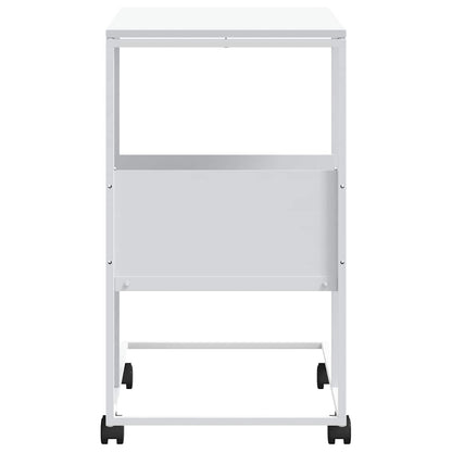 Tavolino con Ruote Bianco 55x36x63,5cm in Legno Multistrato | homemem39