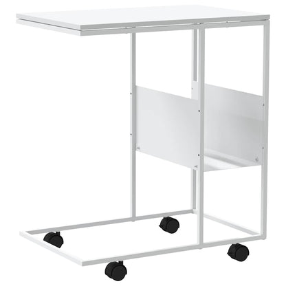 Tavolino con Ruote Bianco 55x36x63,5cm in Legno Multistrato | homemem39