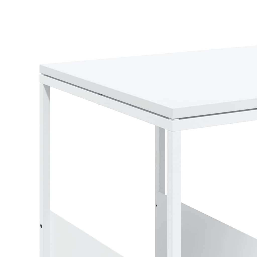 Tavolino con Ruote Bianco 55x36x63,5cm in Legno Multistrato | homemem39