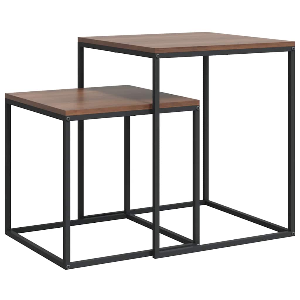 Set di Tavolini 2 pz in Legno Multistrato e Metallo | homemem39