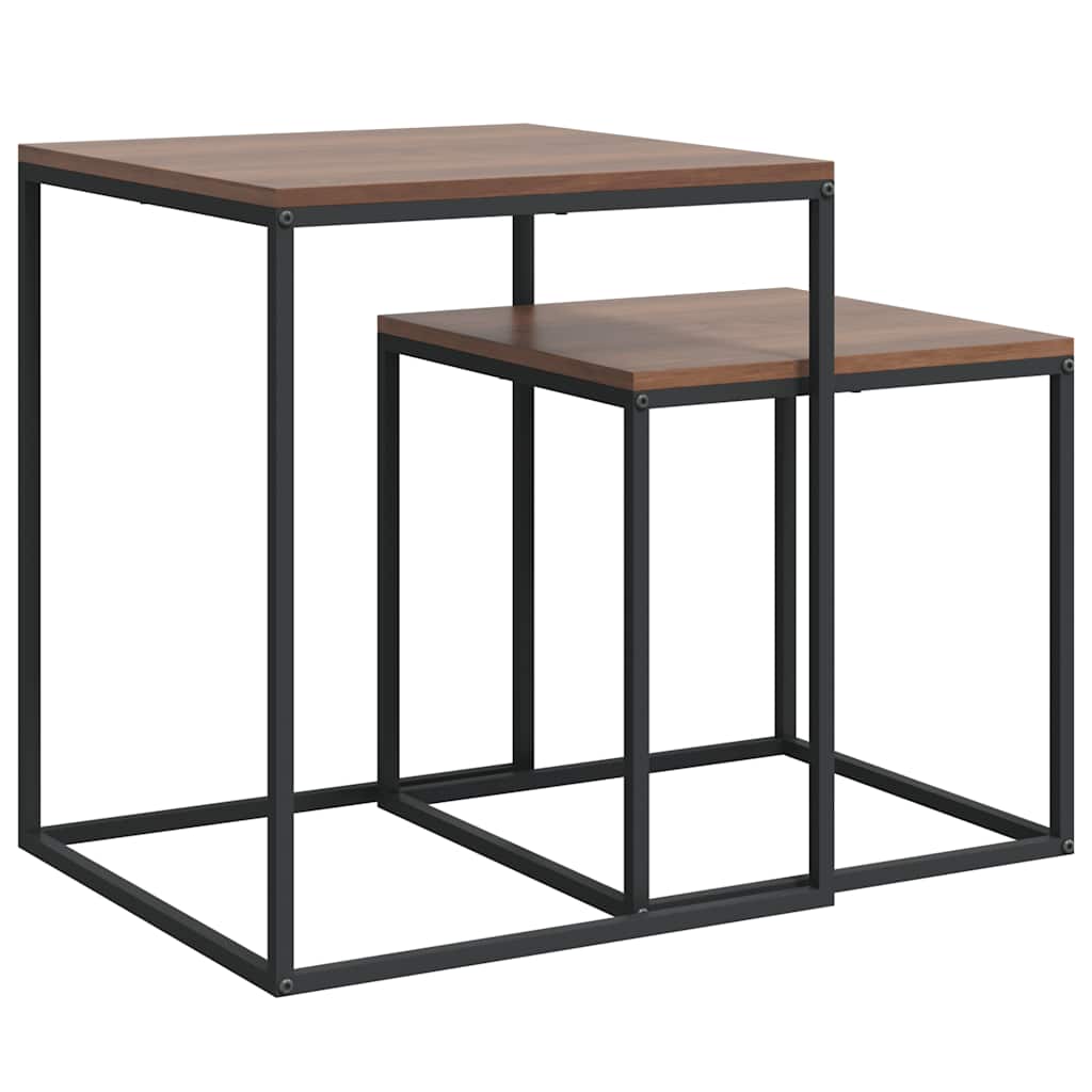 Set di Tavolini 2 pz in Legno Multistrato e Metallo | homemem39
