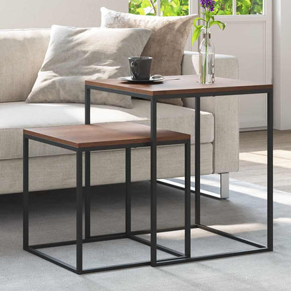 Set di Tavolini 2 pz in Legno Multistrato e Metallo | homemem39