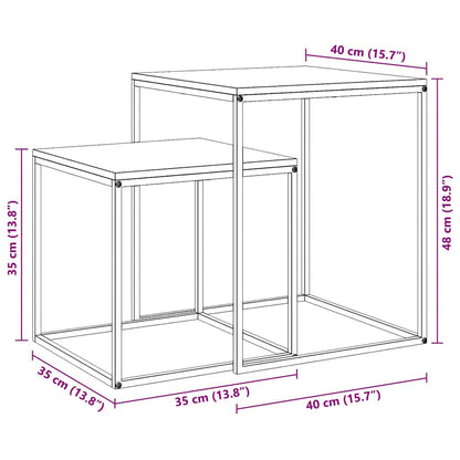 Set di Tavolini 2 pz in Legno Multistrato e Metallo | homemem39