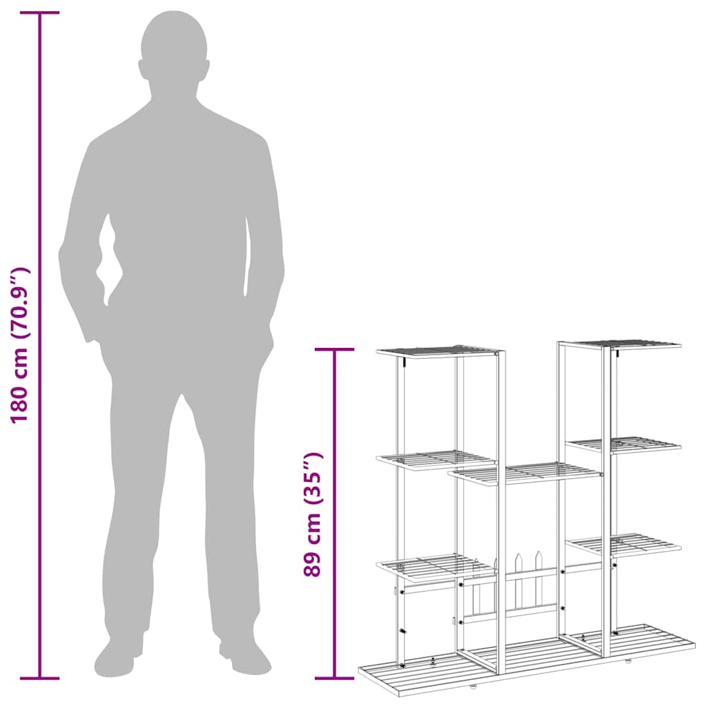 Portafiori 94,5x25x89 cm Ferro Bianco