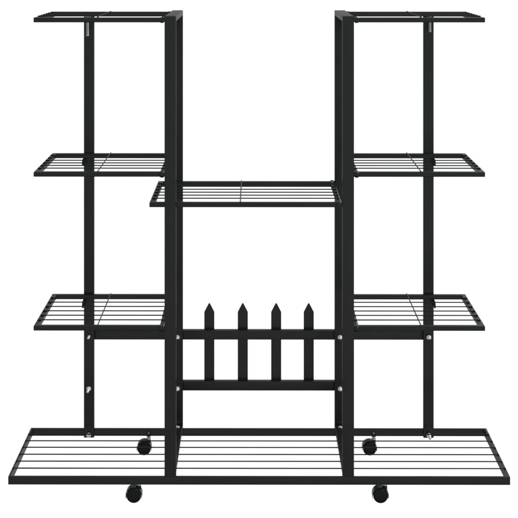 Portafiori con Ruote 94,5x24,5x91,5 cm Ferro Nero - homemem39