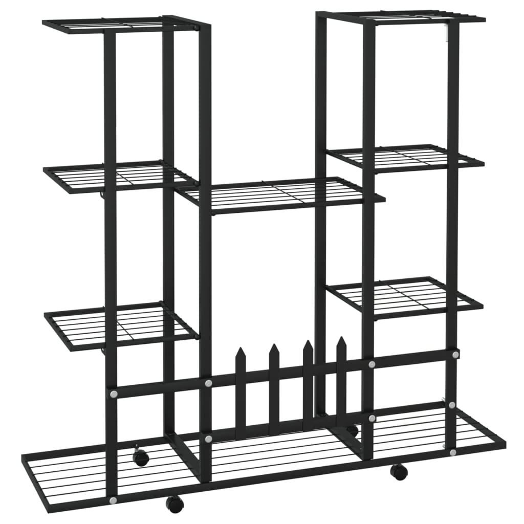 Portafiori con Ruote 94,5x24,5x91,5 cm Ferro Nero - homemem39