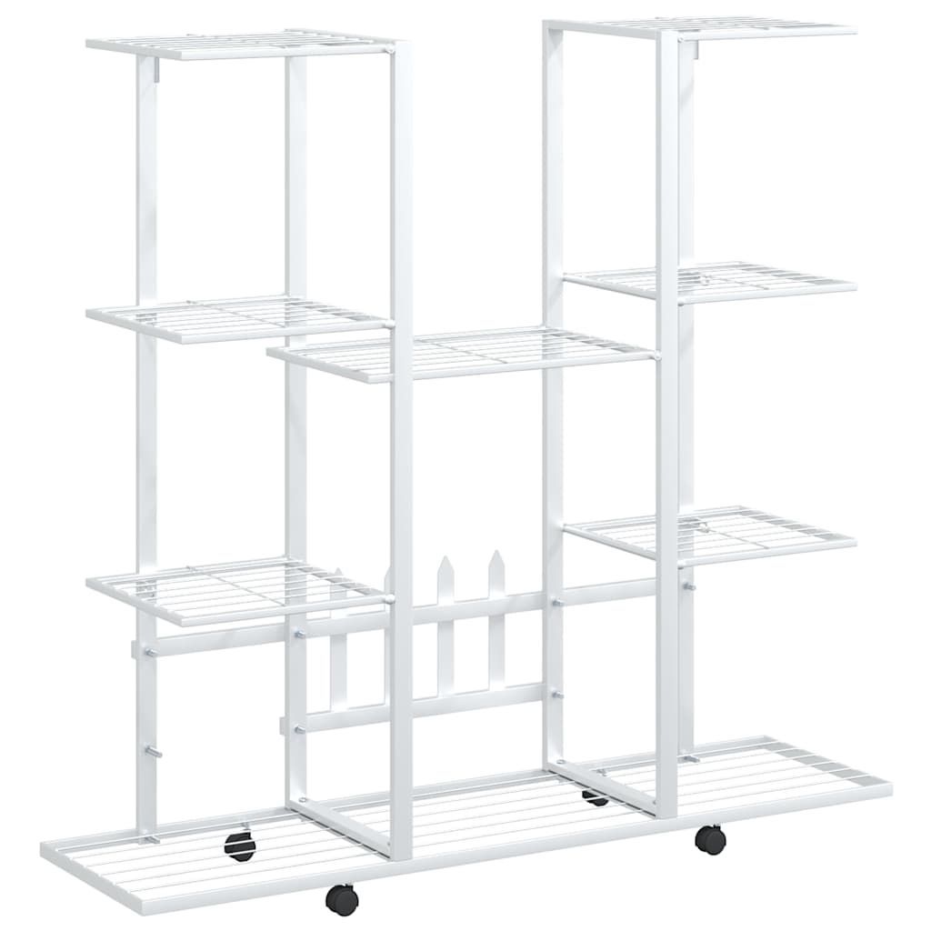Portafiori con Ruote 94,5x24,5x91,5 cm Ferro Bianco