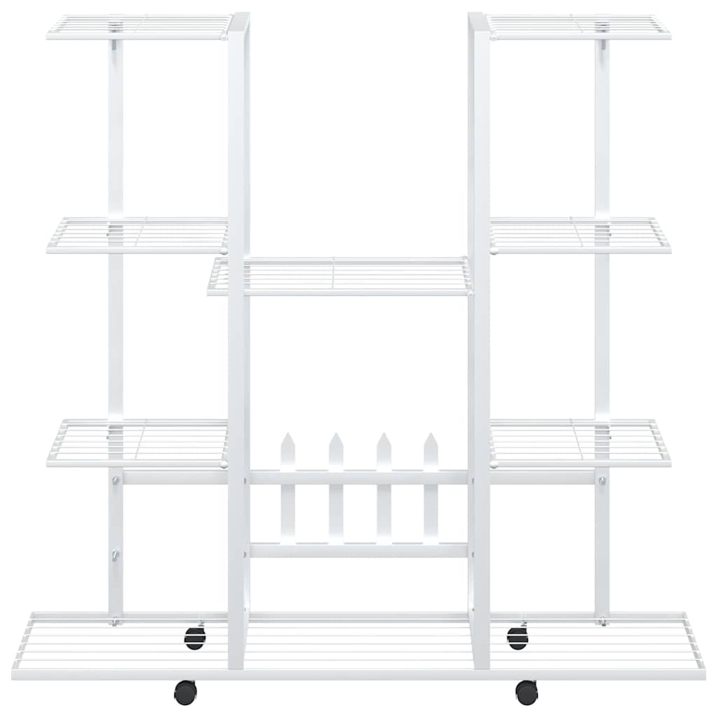 Portafiori con Ruote 94,5x24,5x91,5 cm Ferro Bianco