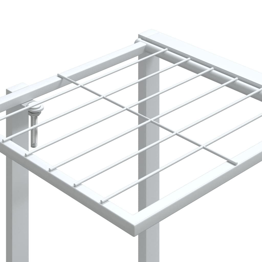 Portafiori con Ruote 94,5x24,5x91,5 cm Ferro Bianco - homemem39