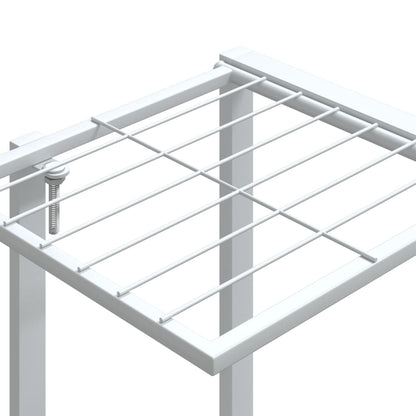 Portafiori con Ruote 94,5x24,5x91,5 cm Ferro Bianco - homemem39