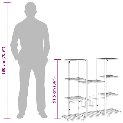 Portafiori con Ruote 94,5x24,5x91,5 cm Ferro Bianco