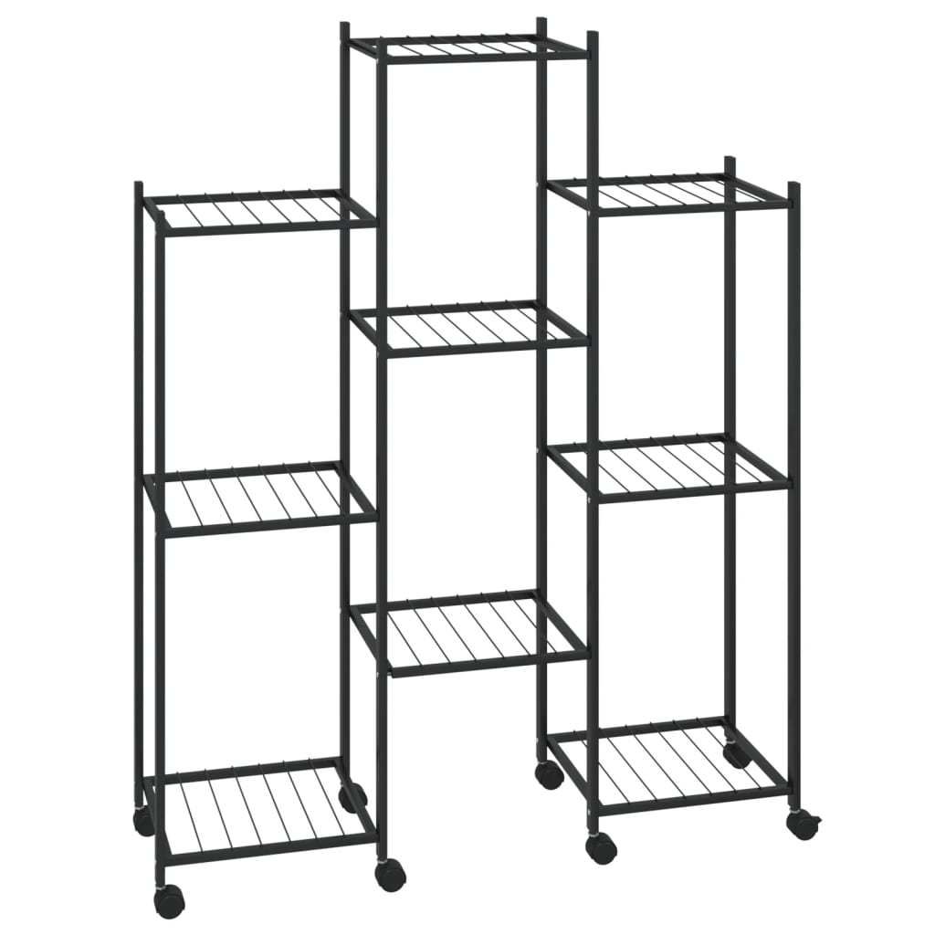 Portafiori con Ruote 83x25x103,5 cm Ferro Nero - homemem39