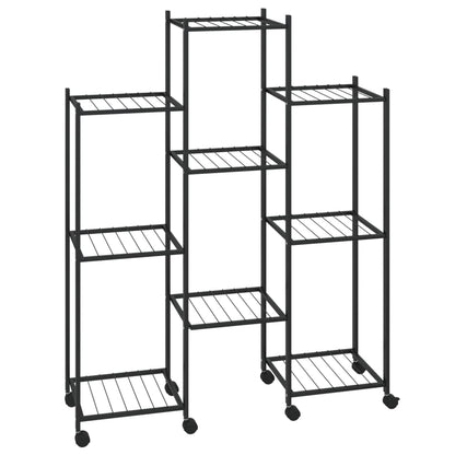 Portafiori con Ruote 83x25x103,5 cm Ferro Nero - homemem39