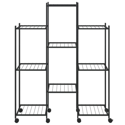 Portafiori con Ruote 83x25x103,5 cm Ferro Nero - homemem39