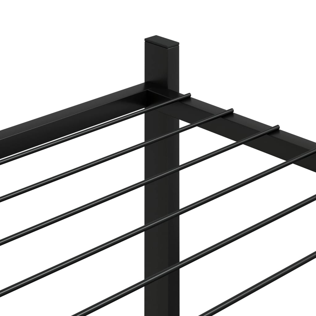 Portafiori con Ruote 83x25x63,5 cm Ferro Nero - homemem39