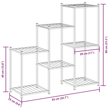 Flower holder 83x25x80 cm Black in Iron