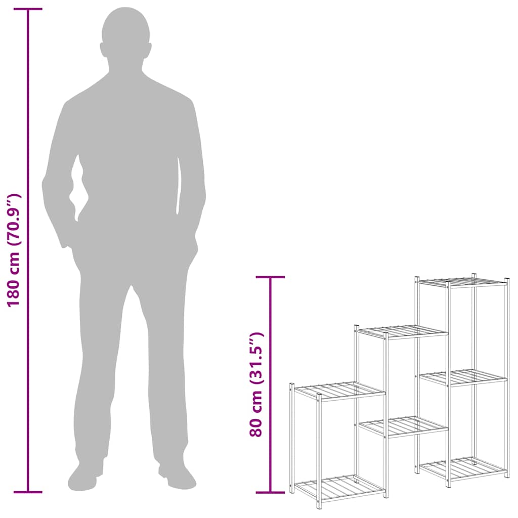 Flower holder 83x25x80 cm Black in Iron