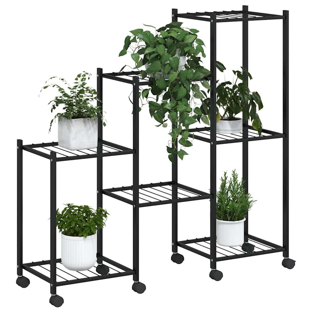 Portafiori con Ruote 83x25x83,5 cm Ferro Nero
