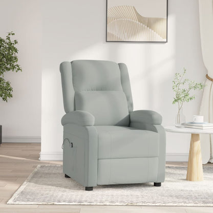Poltrona Elettrica Reclinabile Grigio Chiaro in Vera Pelle | homemem39